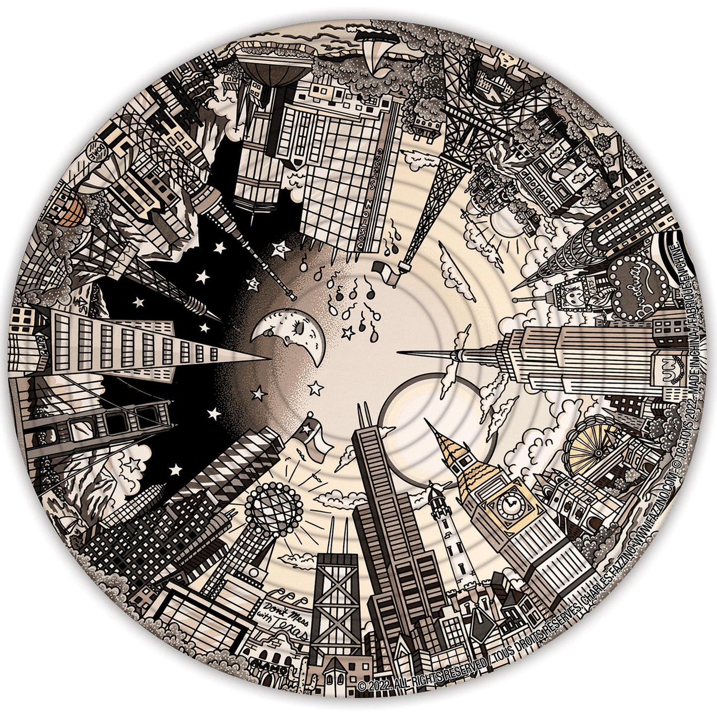 Spin Flip Puzzle - Charles Fazzino - Spin it  Flip it  Solve it! for Those who Love Brain teasers! mature-themed Fidget Toy. Great Gift for Mom  Dad  Teens  Men and Women