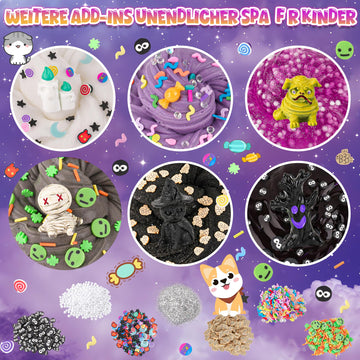 6 Packs Purple Black Slime Kit - Cloud Slime, Butter Slime & Clear Slime, Slime For Kids With Halloween Slime Add-Ins, Slime Kit For Boys & Girls Birthday Halloween Party Favors Christmas Easter Gifts