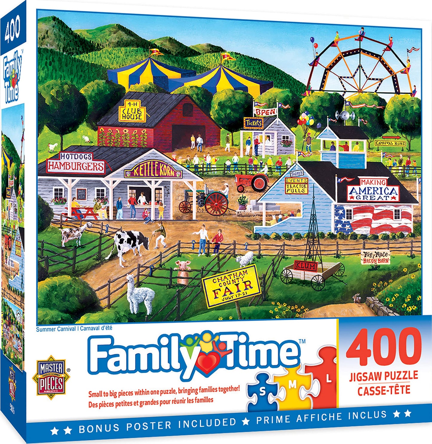 Masterpieces 400 Piece Jigsaw Puzzle For Adults, Family, Or Youth - Summer Carnival - 18''X24''