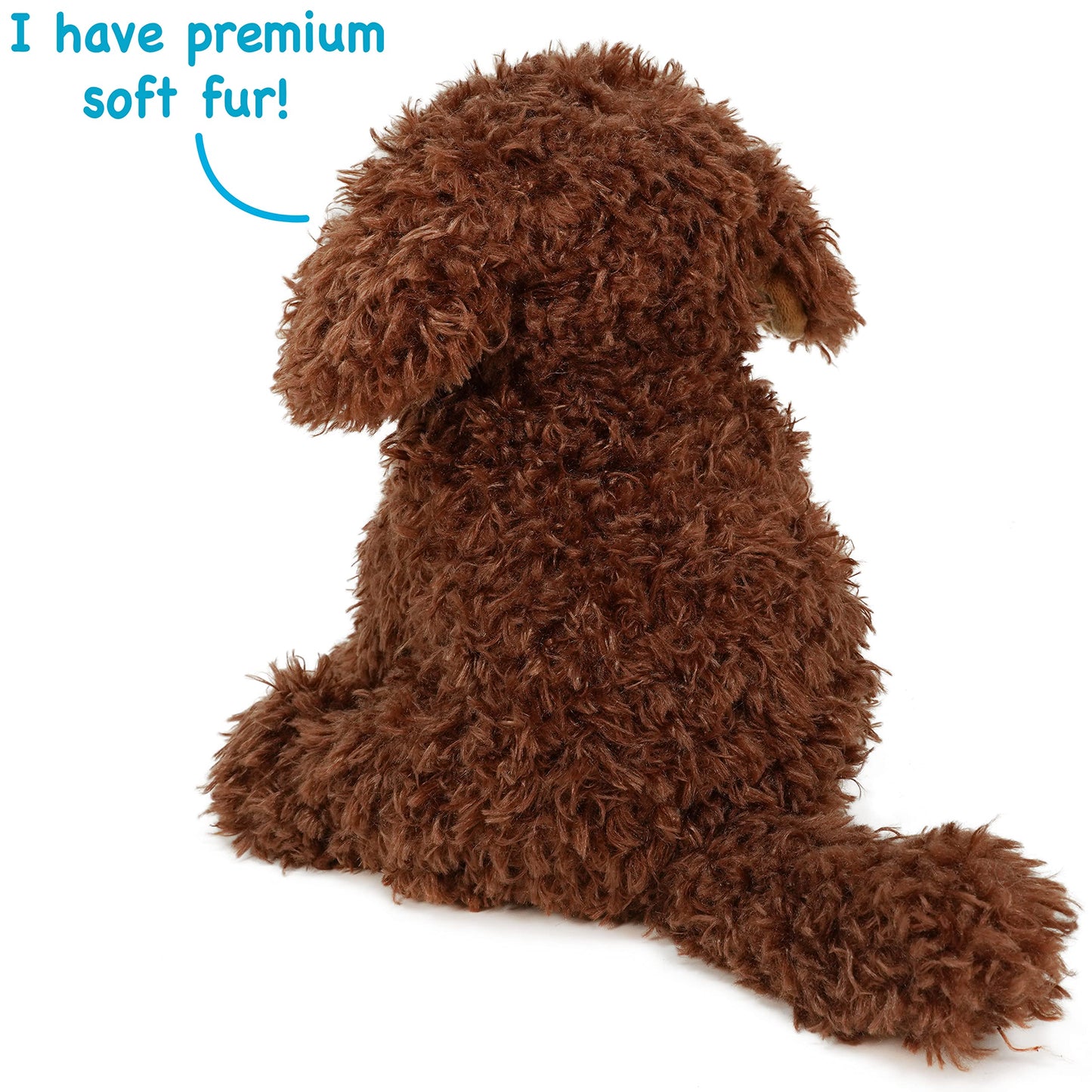 TigerHart 12-Inch Plush Labradoodle Stuffed Animal - Multicolor, Polyester