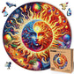 Galactic Enigma - 350 Piece Wooden Puzzles for mature-themeds - 14.9 x 14.9 in - Extra-Thick 5 mm Wood Puzzle  Hand-Shaped Pieces  Round Mosaic Design - enhanced Gift for Puzzle Lovers by LEOGOR