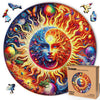 Galactic Enigma - 350 Piece Wooden Puzzles for mature-themeds - 14.9 x 14.9 in - Extra-Thick 5 mm Wood Puzzle  Hand-Shaped Pieces  Round Mosaic Design - enhanced Gift for Puzzle Lovers by LEOGOR