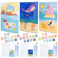 Bonnyco Paint By Numbers Kit For Kids Sea Animals Pack 3 Canvas Paint By Number Canvas Framed, Ocean Gifts For Kids, Arts And Crafts 4-6 8-12 Pintar Por Numeros Pre Drawn Painting Under Sea Crafts