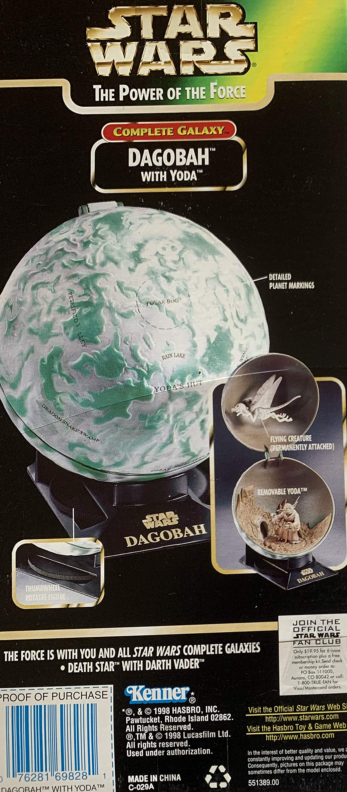 Star Wars The Power Of The Force Complete Galaxy Dagobah With Yoda Action Figure 3.75 Inches