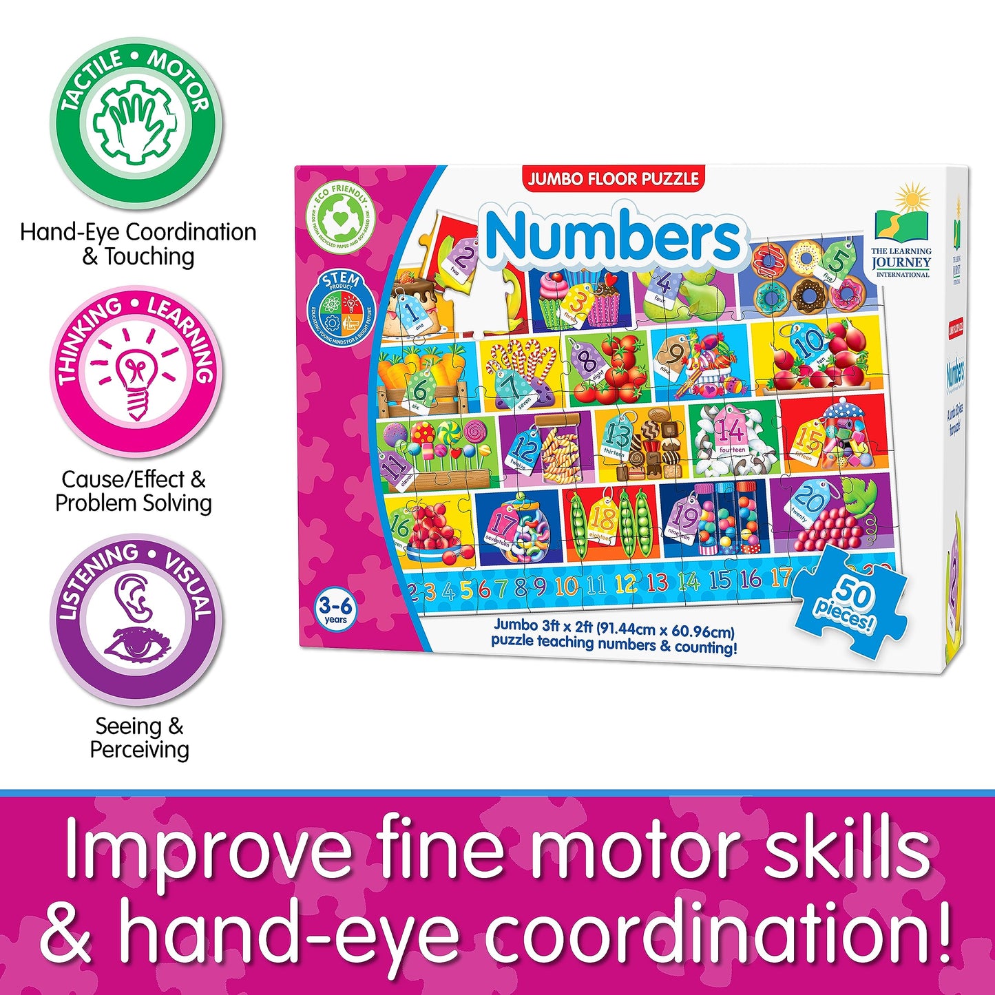 The Learning Journey: Jumbo Floor Puzzles - Numbers - Floor Puzzles For Kids Ages 3-5 - Award Winning Educational Toys
