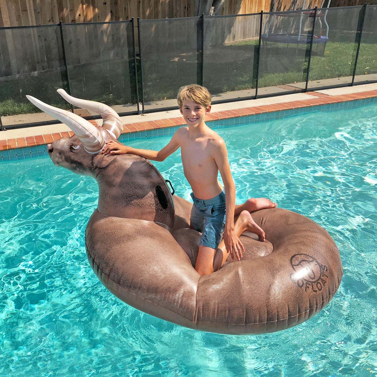 GoFloats Giant Inflatable Pool Floats - Choose Unicorn, Dragon, Flamingo, Swan, or Bull - Includes Drink Float