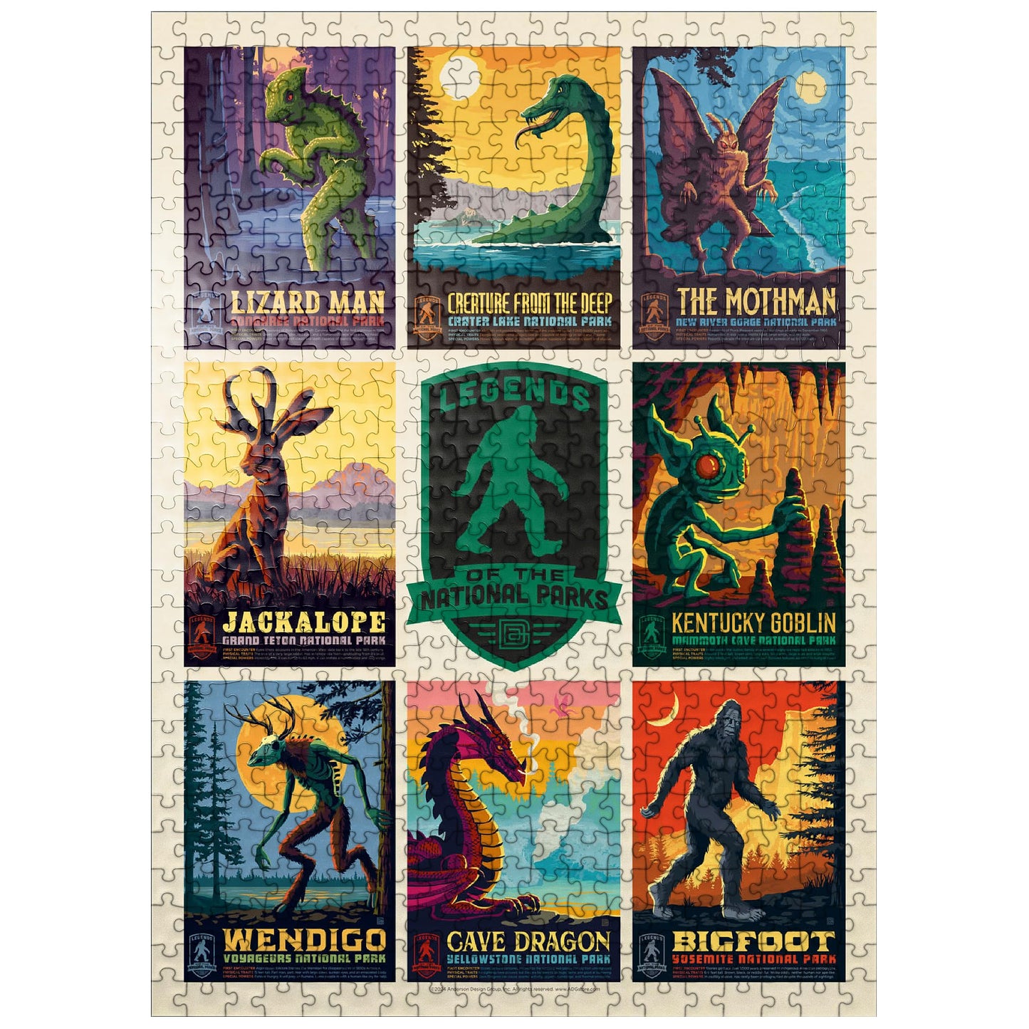 MyPuzzle.com Vintage National Parks 500 Piece Jigsaw Puzzle - Colorful Cardboard Print for Adults