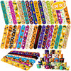 Halloween Slap Bracelets for Kids, 100 Halloween Bracelet Toys Bulk For Kids Girls Boys, Trick or Treat Party Favors, Classroom