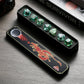 DNDND 7-Piece Glass Dice - Multifaceted Colorful DND Dice, Tabletop Gaming, Collectors | Premium Gift Box & Durable Design (Gree