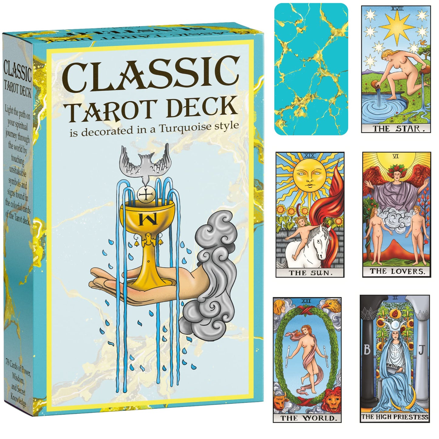 SUNSTELO Tarot Cards with Guide Book - Remastered Original Design Tarot Deck for Beginners and Professional - Fortune Telling Ca