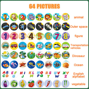 Baby Educational Projector Toddler Toys, Kids Toy Flashlight Projector For Girls And Boys With Dinosaurs Numbers 26 Letter Multi-Theme, Ideal Baby Toy For Learning Nightlight Cognition Bedtime