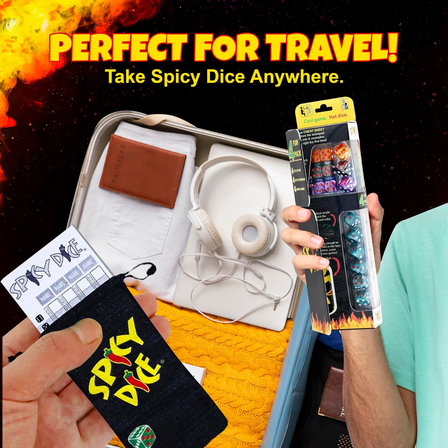 Spicy Dice 4-Fun Pack: The Ultimate Family Game for Parties, Game Nights, and Tabletop Fun - A Roll-and-Write Dice Game Full of