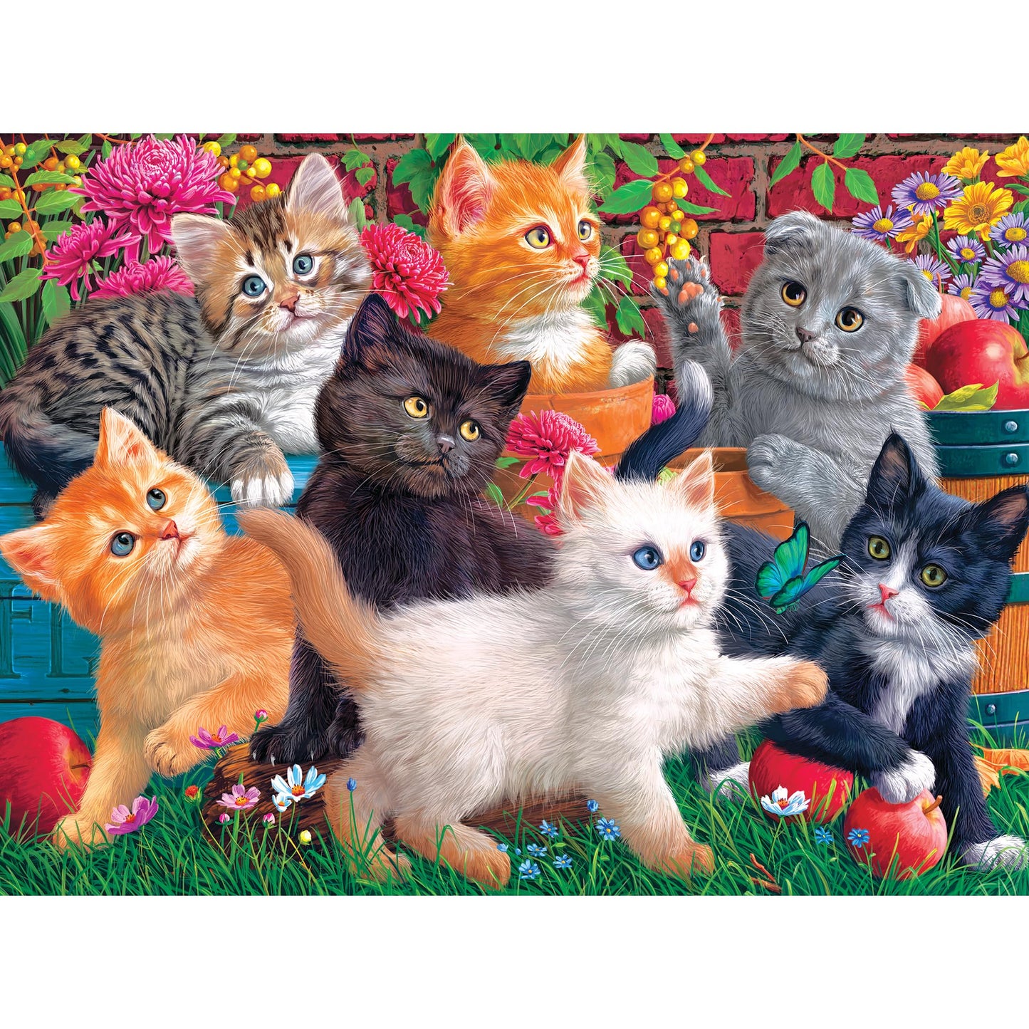 RoseArt 750 Piece Jigsaw Puzzle - Fancy Cats Kittens at Play, Multi Color, Paper, Model 1089ZZB