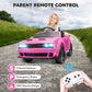 Enyopro Kids Electric Car, Licensed Dodge Challenger Ride On Car, 12V7Ah Battery Powered Electric Vehicle Kids Ride On Toys With Remote Control, 3 Speeds, Led Headlights, Bluetooth, Music (Pink)