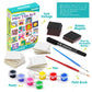Magnetic Mini Tile Art - Diy Craft Kit; Design And Paint Magnet Tiles - Kids Paint Arts & Crafts Project; Includes 12 Tile Magnets, 8 Paint Colors, 2 Brushes And Marker; Fun Ceramic Tile Painting Kit