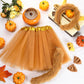 Janinka 5pcs Halloween Highland Cow Costume Set for Girls Women Brown Cow Ears Horns Headband Bowtie Tail Tutu Skirt Animal Fanc