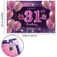 IMISI 31st Birthday Decorations - Happy Birthday Banner, Pink Gold Polyester Backdrop for Women's Party