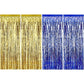 Sumind 4 Pack Foil Curtains Metallic Fringe Curtains Shimmer Curtain for Birthday Wedding Party Christmas Decorations (Blue and 