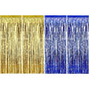 Sumind 4 Pack Foil Curtains Metallic Fringe Curtains Shimmer Curtain for Birthday Wedding Party Christmas Decorations (Blue and 