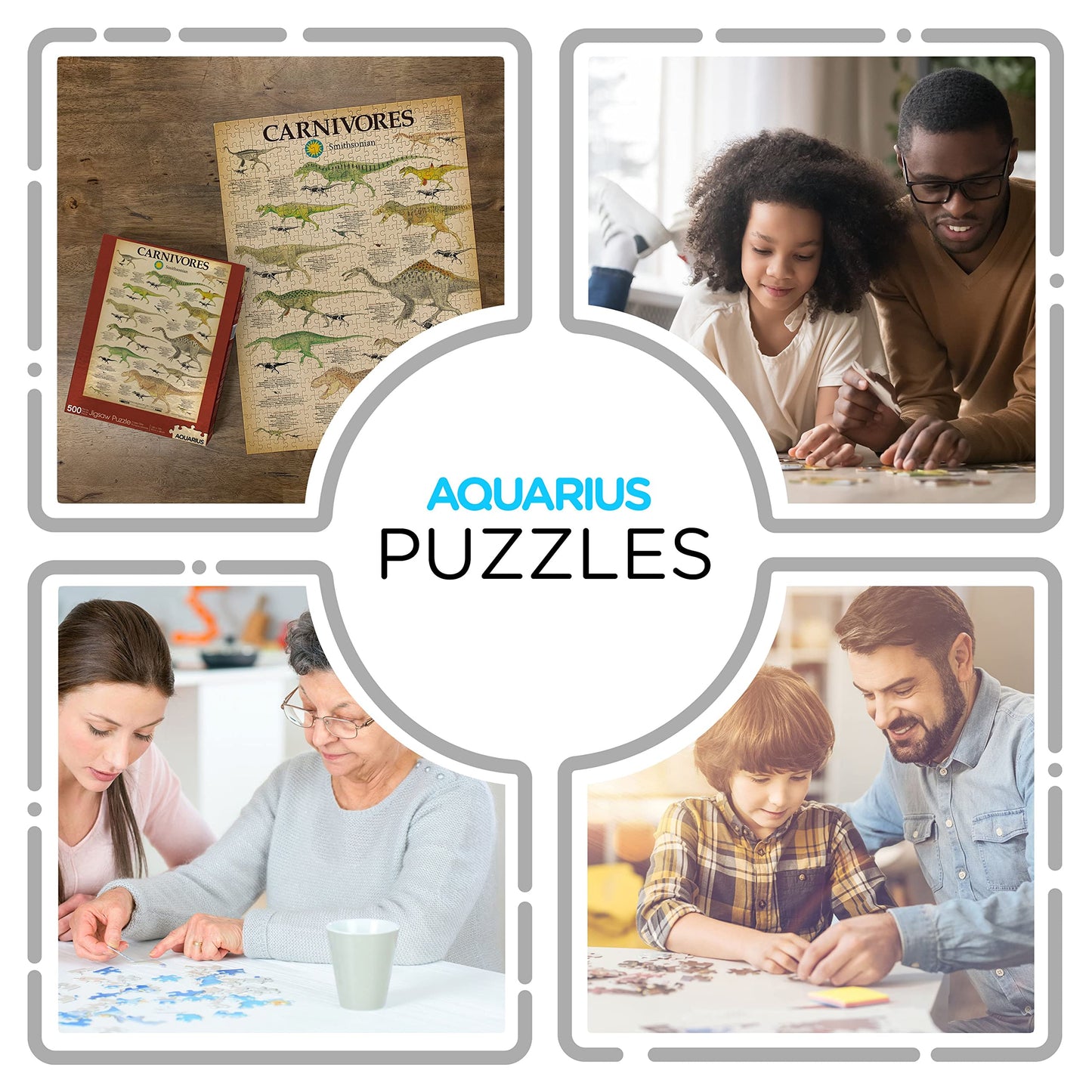 Aquarius Smithsonian Carnivore Dinosaurs Puzzle (500 Piece Jigsaw Puzzle) - Glare Free - Precision Fit - Officially Licensed Smithsonian Merchandise & Collectibles - 14 X 19 Inches