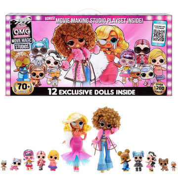LOL Surprise OMG Movie Magic Studios with 70+ Surprises, 12 Dolls Including 2 Fashion Dolls, 4 Movie Stages, Green Screen & Acce
