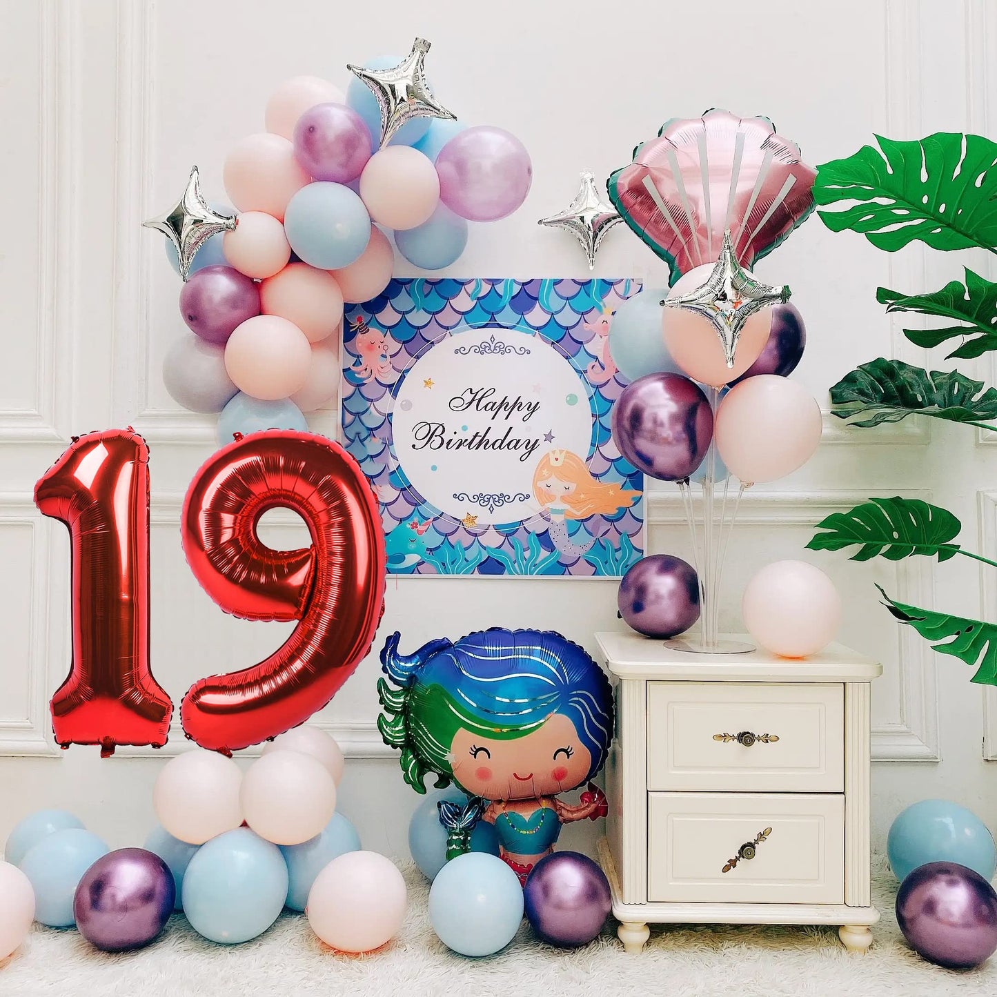 Smlpuame 40 Inch Number Balloon 0-9 Red Large Number 19 Balloons,Digital Balloons For Birthday Party Celebration Decorations Sup