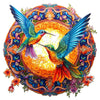 Jigfoxy Wooden Puzzles for mature-themed  Hummingbird Wooden Jigsaw Puzzles  Unique Animal Shape Puzzles  Christmas Thanksgiving Gifts for Family Friend(L-13.8 * 13.8in-300psc)