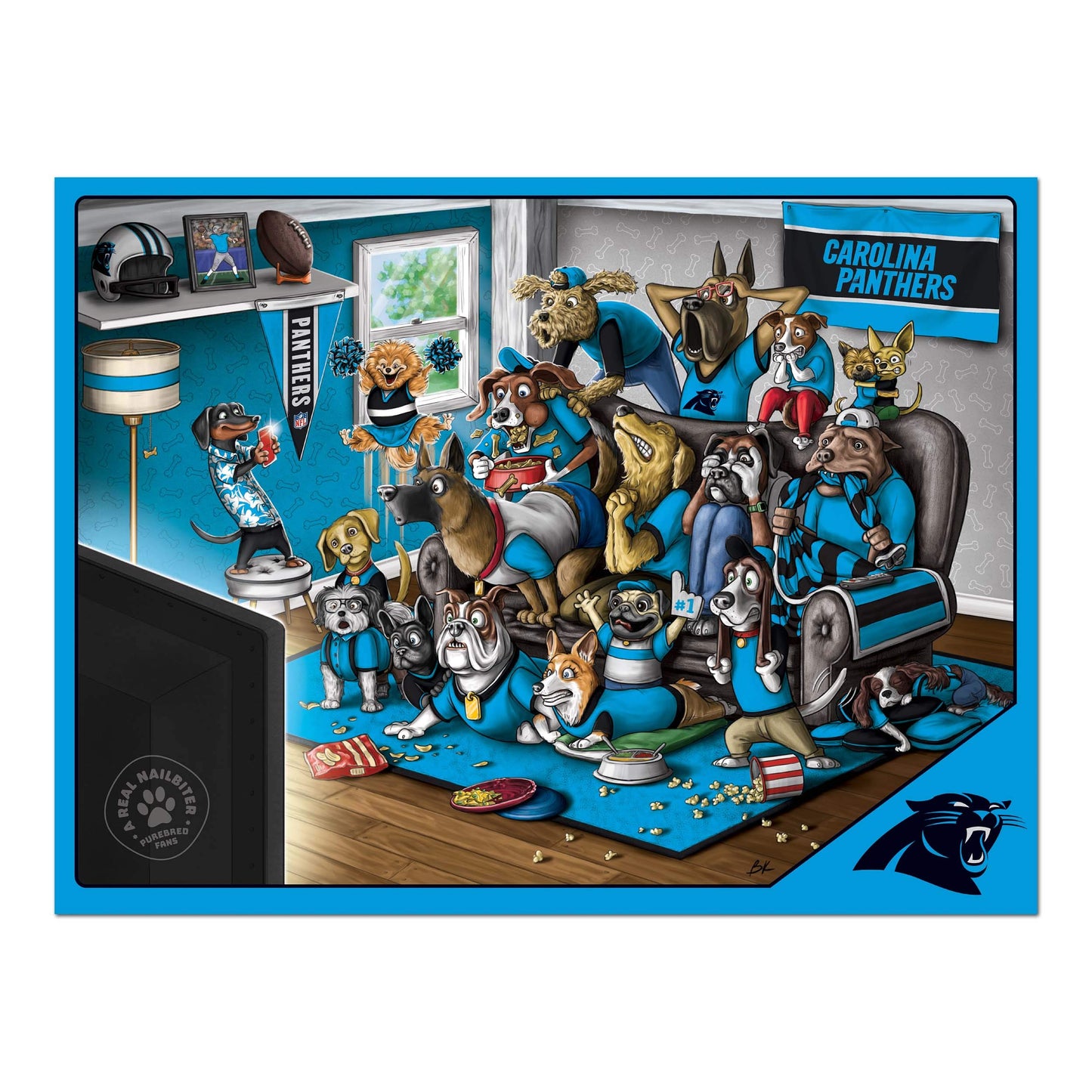 YouTheFan NFL Carolina Panthers 500pc Puzzle - Team Colors, Cardboard, Model 2501956