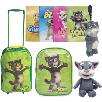 Relsy Talking Tom And Friends Ultimate Gift Set - Includes Luggage Case, Backpack, 10 Inch Talkback Plush, 6 Inch Keyring, Colou