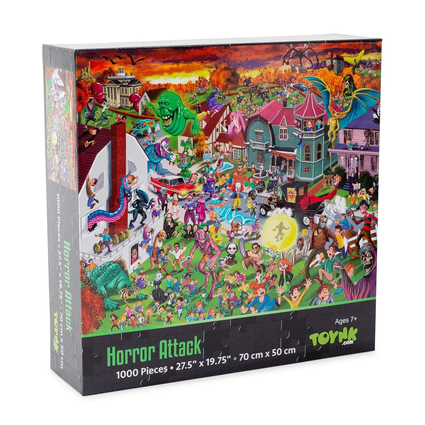 Horror Attack 1000-Piece Jigsaw Puzzle | Fun Brain Teaser, Toys & Games For Adults | 28 X 20 Inches