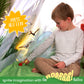 W&O Dinosaur Discovery Teepee with Roar Button, LED Lights & Plush Mat - Stable Dino Teepee for Playtime Fun
