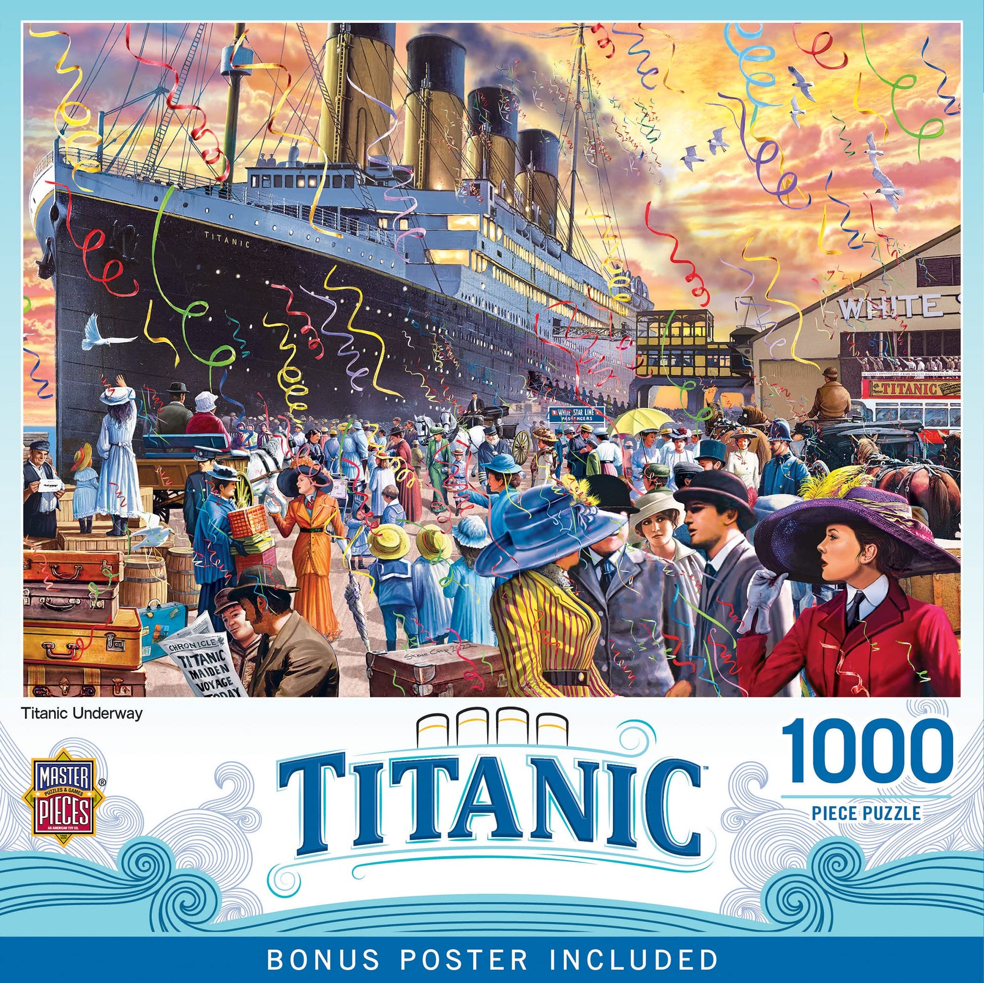 Titanic - Titanic Underway 1000pc Puzzle - Jigsaw Puzzle with Vibrant Artwork and Durable Pieces - Fun Family Activity, Brain Ch