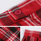 Beautifulfashionlife Womens Cosplay Costumes high waisted Plaid Pleated Skirts (2XL,Red black white)