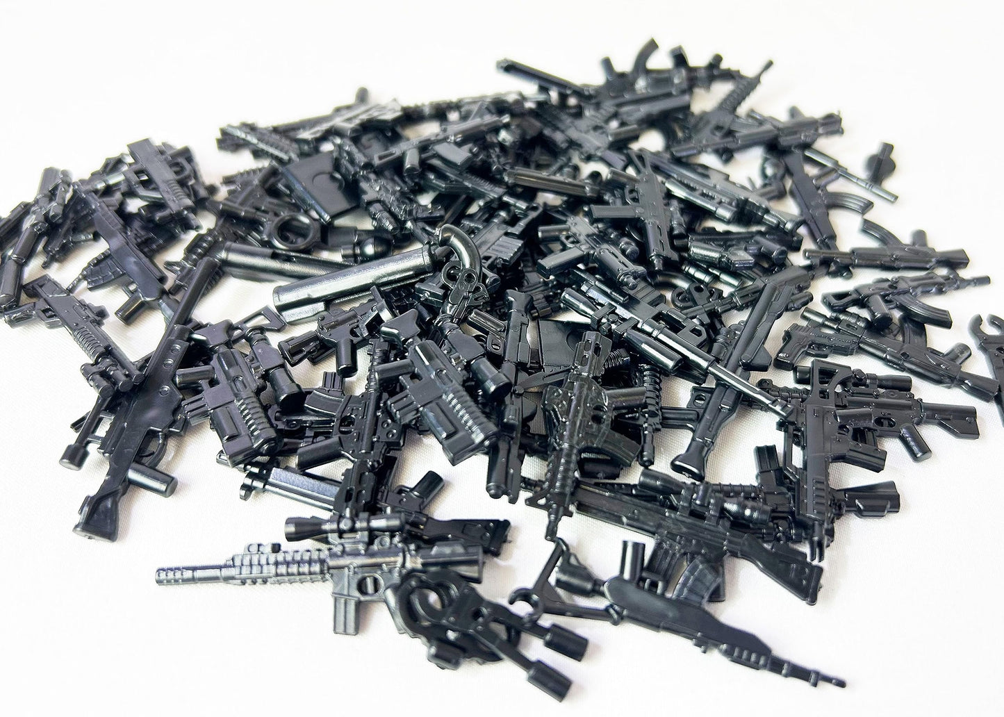 Brick Loot Mega Weapon Pack – 80 Battle-Ready Accessories for Lego Minifigures – Large, Black, ABS Plastic