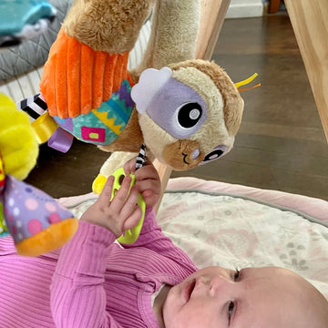 Playgro Sensory Friend Salo Sloth Baby Toy - Interactive Rattle Toy For Baby Developmental Exploration - Soft Texture Stroller Toys For Babies Grasping & Fine Motor Skill - Ideal For 0+ Months Babies