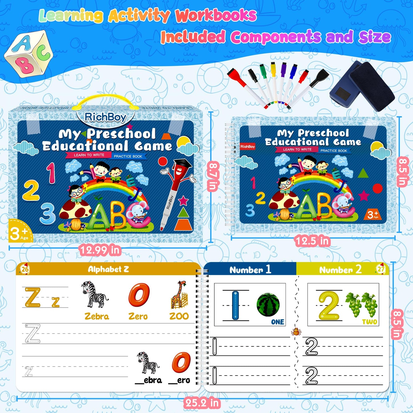 Tracing Books For Kids Ages 3-5, Toddler Handwriting Practice, Letter Tracing For Kids Preschool Kindergarten Workbooks