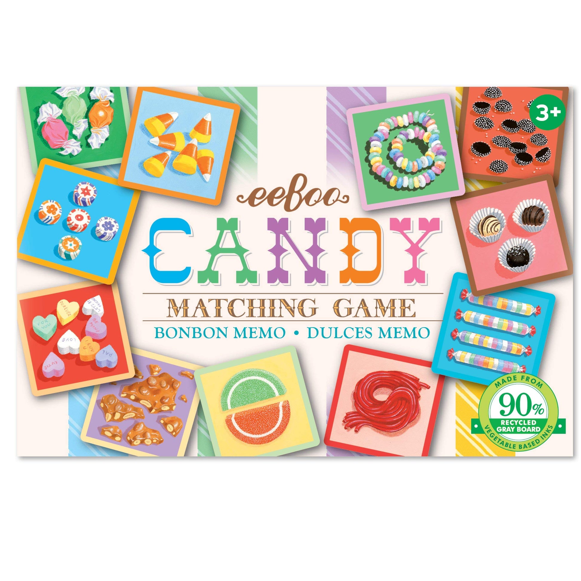 Eeboo: Candy Memory And Matching Little Game, Sharpens Recognition, Concentration And Memory Skills, For Ages 3 And Up, Provides Interaction Between Child And Parent