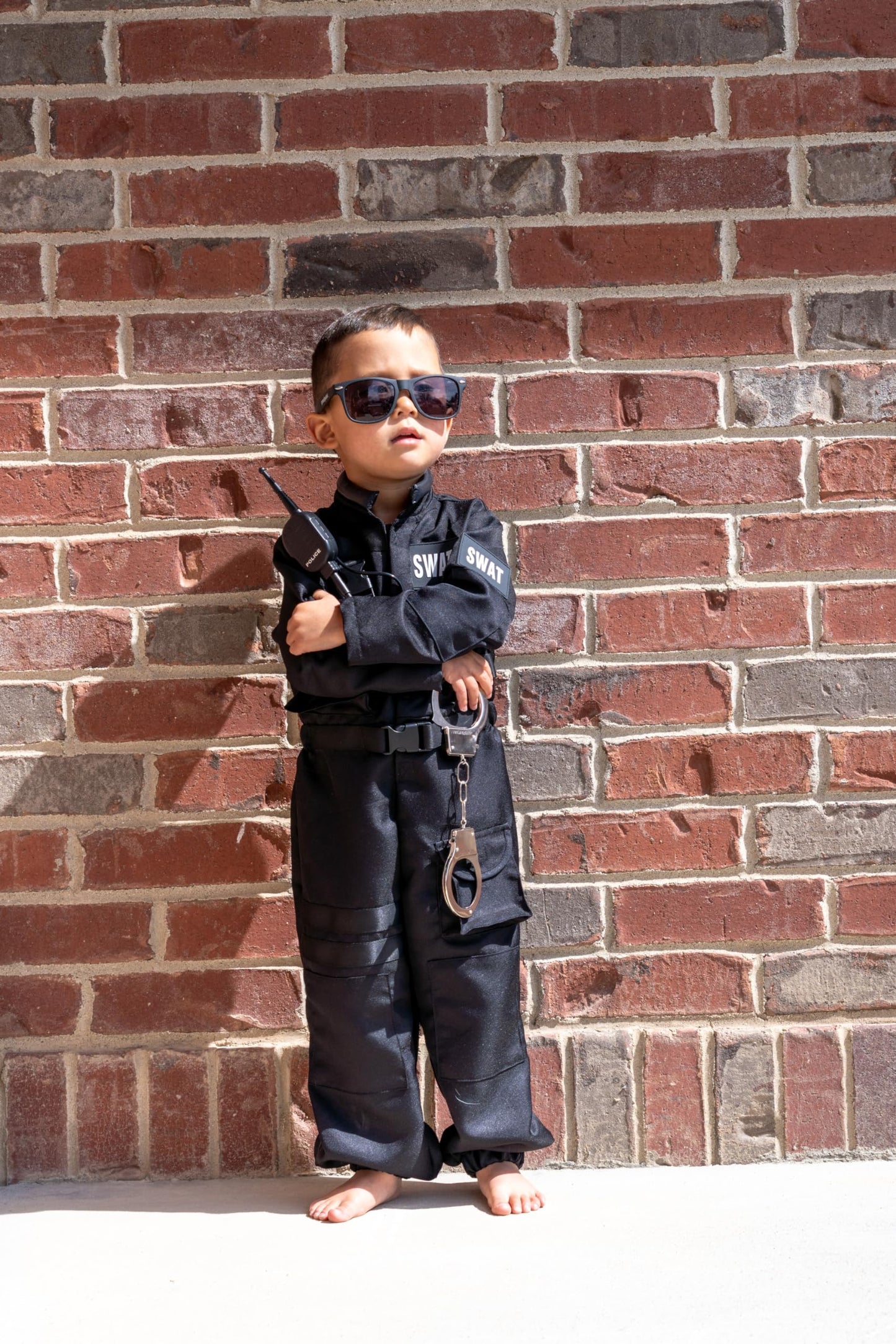 Little Adventures SWAT Police Hero Costume Set - Pretend Play Machine Washable (Medium Age 3-5)