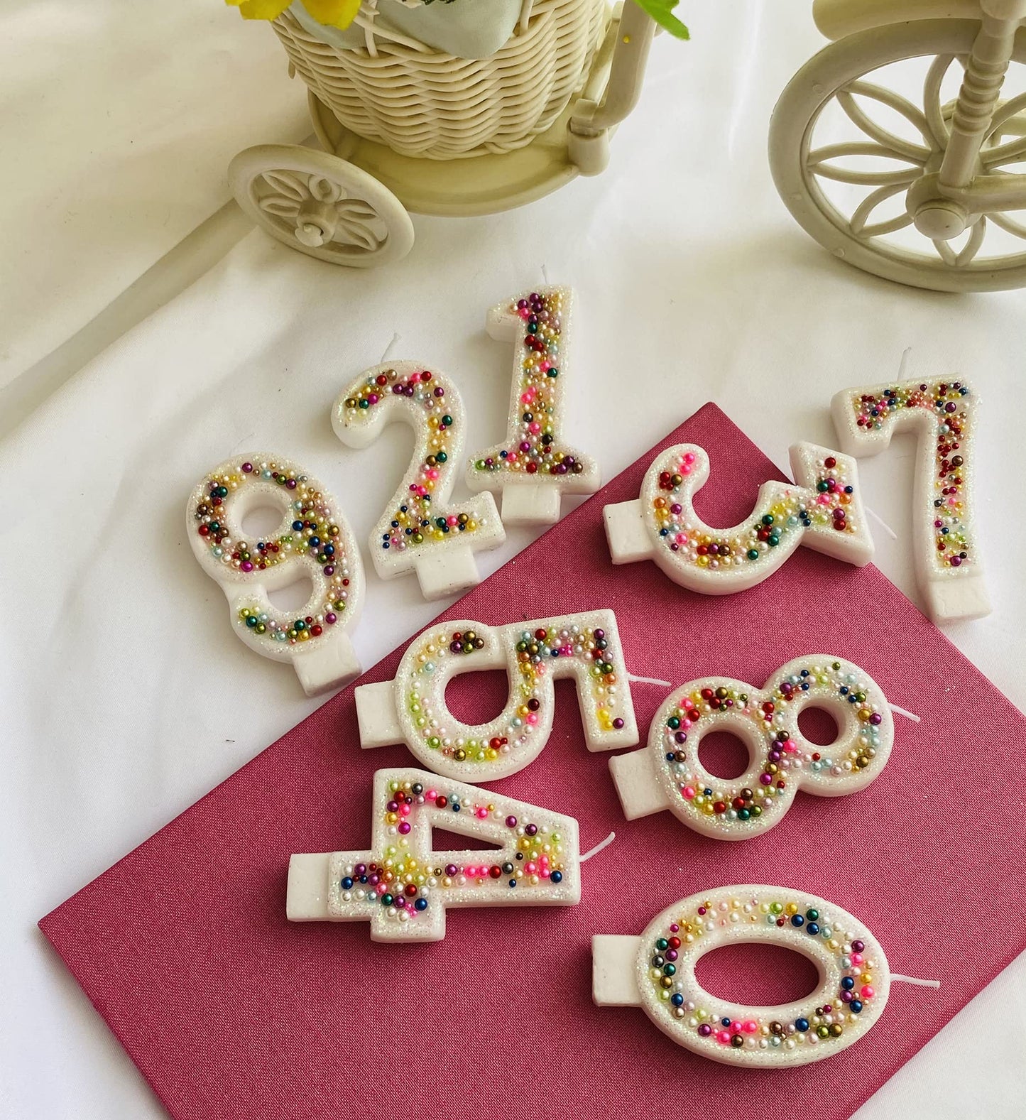 Birthday Candles, Pearl Sequin Number Candle Party Supplies (Number-1)