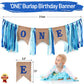 Baby 1St Birthday Boy Decorations With Crown - Baby Boy First Birthday Decorations High Chair Banner - Cake Smash Party Supplies