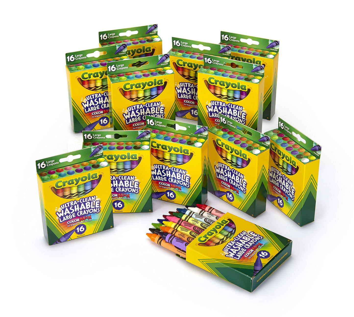 Crayola Ultra Clean Washable Large Crayons, Bulk School Supplies, 12 Packs of 16 Count