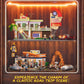 FUNWHOLE City Gas-Station Building Bricks Set - 1608 Pcs Modular Car Service Station - LED Light - Large - Model F9065-MT-EU