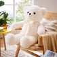 Yunnasi Big Teddy Bear Stuffed Animal 35 Inches Giant Stuffed Bear Gift For Girlfriend Children On Birthday Valentine'S Day Christmas, White