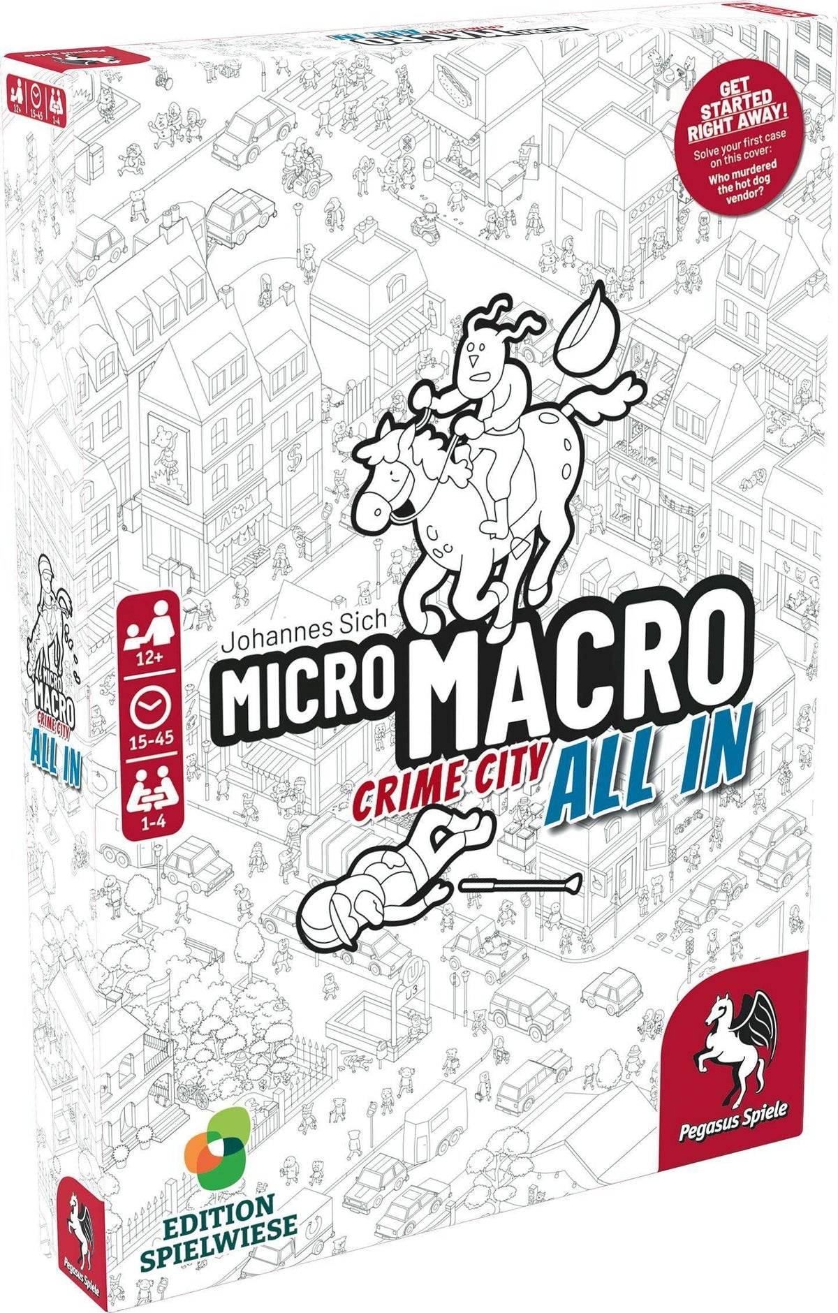 MicroMacro: Crime City 3: All in - Board Game by Pegasus Spiele - 1-4 Players - Board Games for Family - 15-45 Minutes of Gamepl