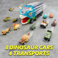 Joyin 13 In 1 Dinosaur Toys For Kids 3-5, Triceraptor Dinosaur Truck With 12 Pull Back Cars, Birthday Gifts Toys For 3 4 5+ Year