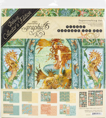 Graphic 45 Deluxe Collector'S Edition Pack 12''X12''-Voyage Beneath The Sea, Multicolor