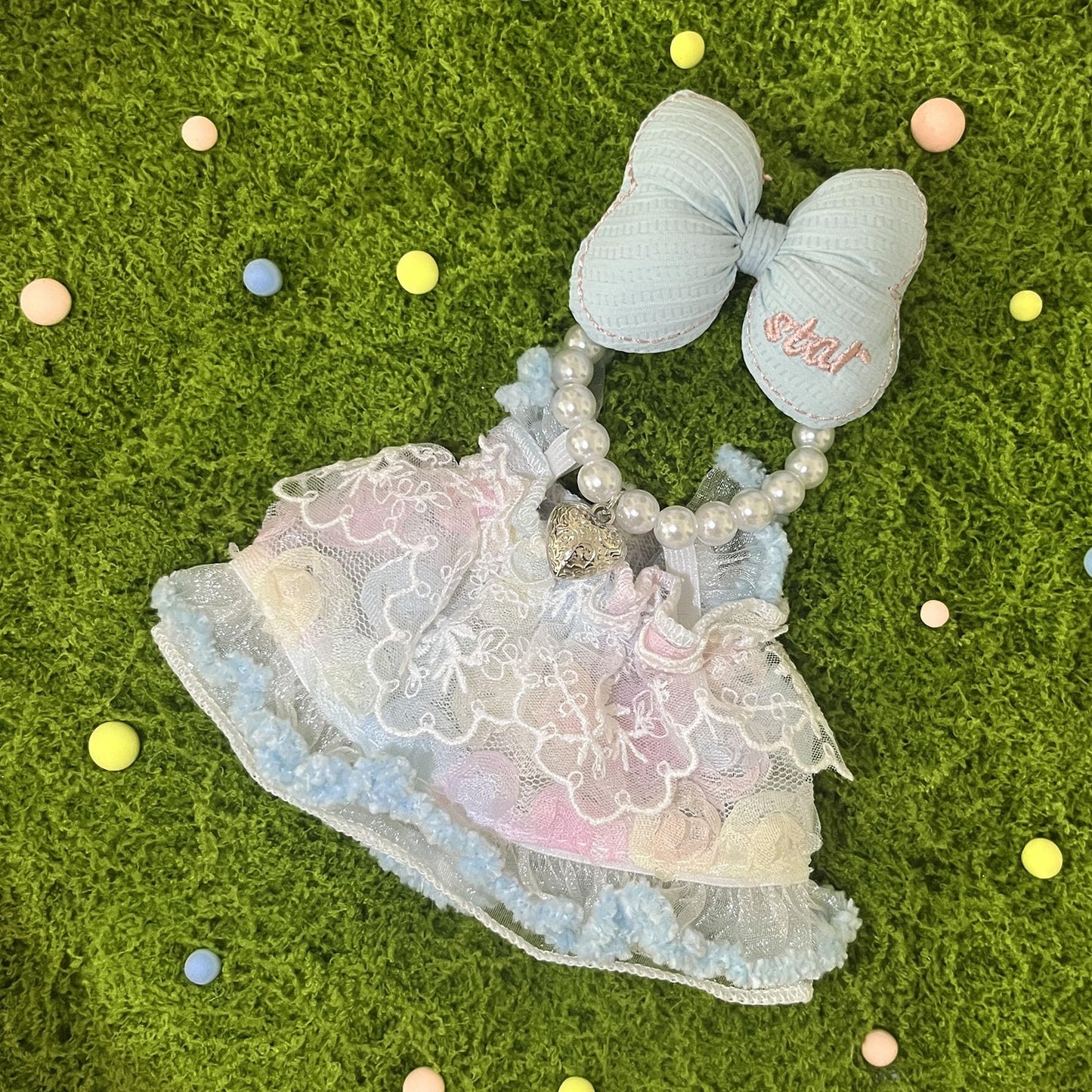 17cm Doll Clothes Set & Outfit Set for 17cm Dolls - enhanced Fashion Dresses with Accessories  elegant Chic Doll Clothing & Style Bundle Lace Blue