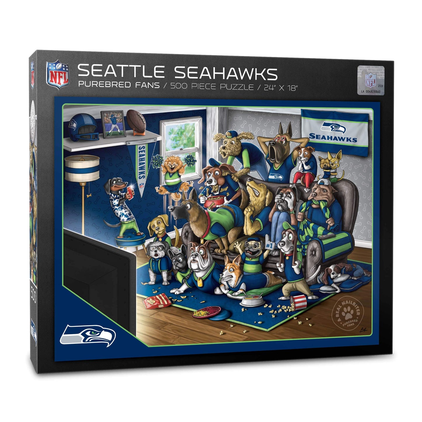 YouTheFan NFL Seattle Seahawks 500-Piece Puzzle - Cardboard, Team Colors, Model 2502199