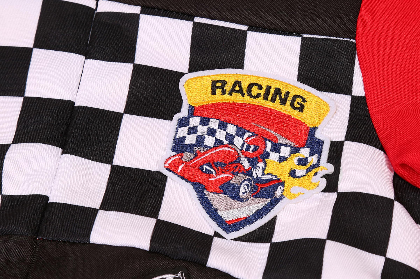 Gomukot Direct Kids Race Car Driver Costume Set Boys Girls Racer Jumpsuit Halloween Racer Cosplay Dress Up (7-8 Years) Black And