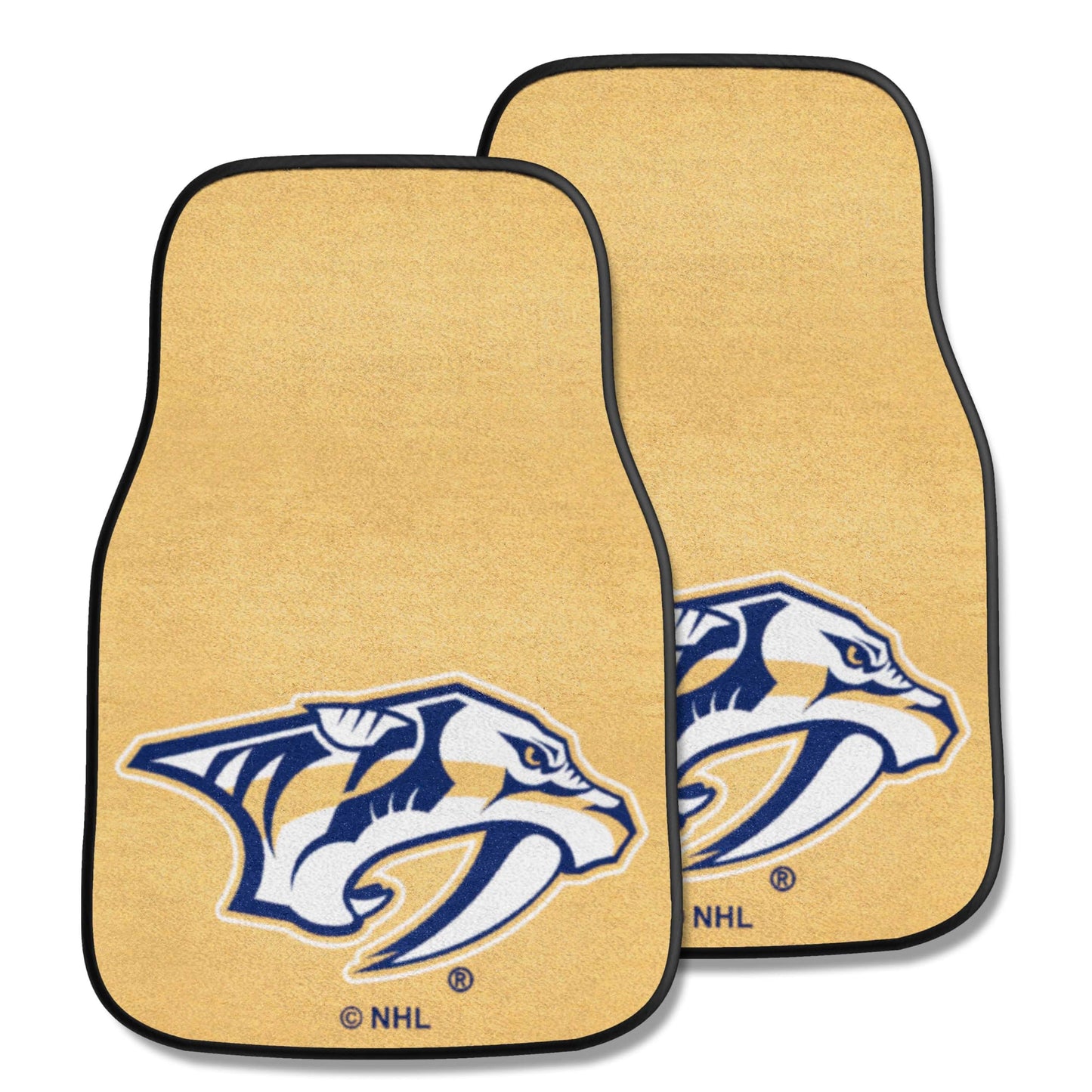 FANMATS 15578 Nashville Predators Front 2-Piece Team Logo Carpet Car Mat Set, Front Row Automotive Floor Mats, Non-Slip Backing,